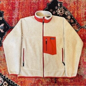 Patagonia Retro-X Jacket 2007 Orange-Red Fleece Classic Vintage Zip Jacket